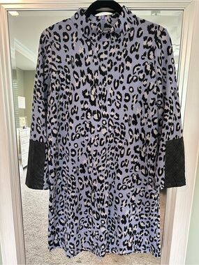 Tyler Boe Lavender and Black Leopard Knit Dress
